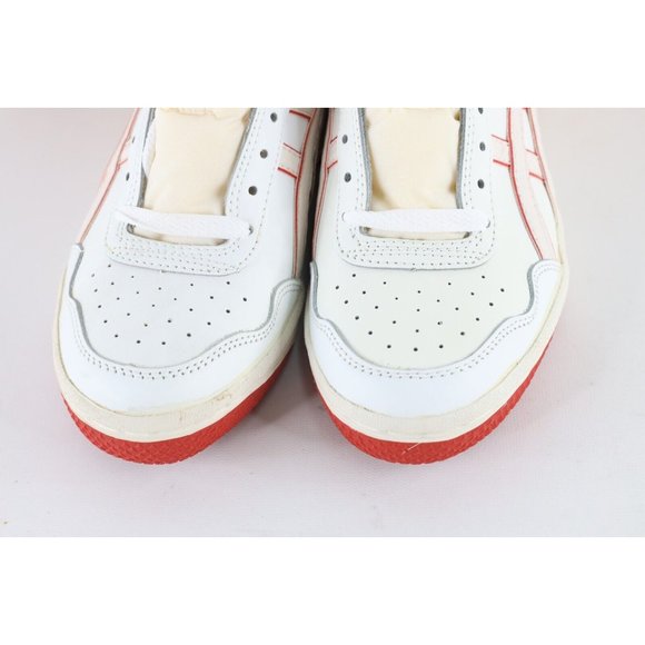 NOS Vtg 90s Asics Mens Size 7.5 Spell Out Outrage Lo Sneakers Shoes White Red main image 8